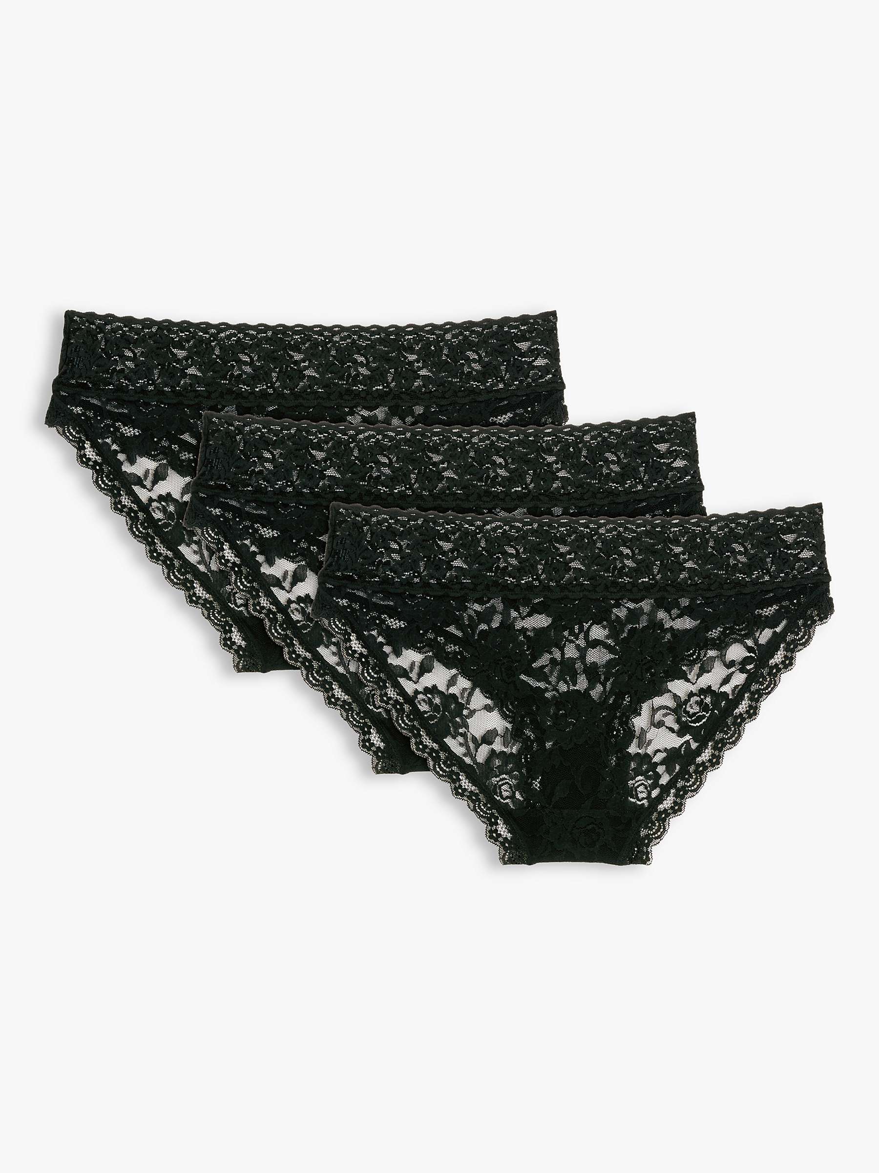 Buy John Lewis ANYDAY Helenca Lace Bikini Knickers, Pack of 3 Online at johnlewis.com