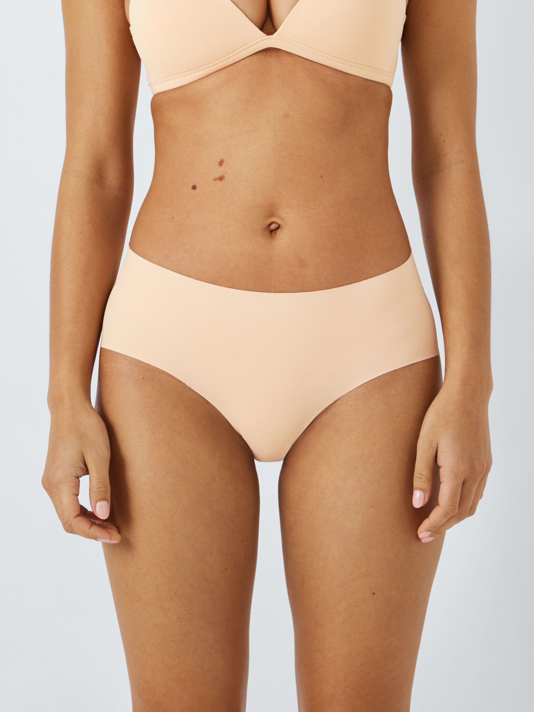 John Lewis ANYDAY No VPL Short Knickers, Pack of 3, Almond at John
