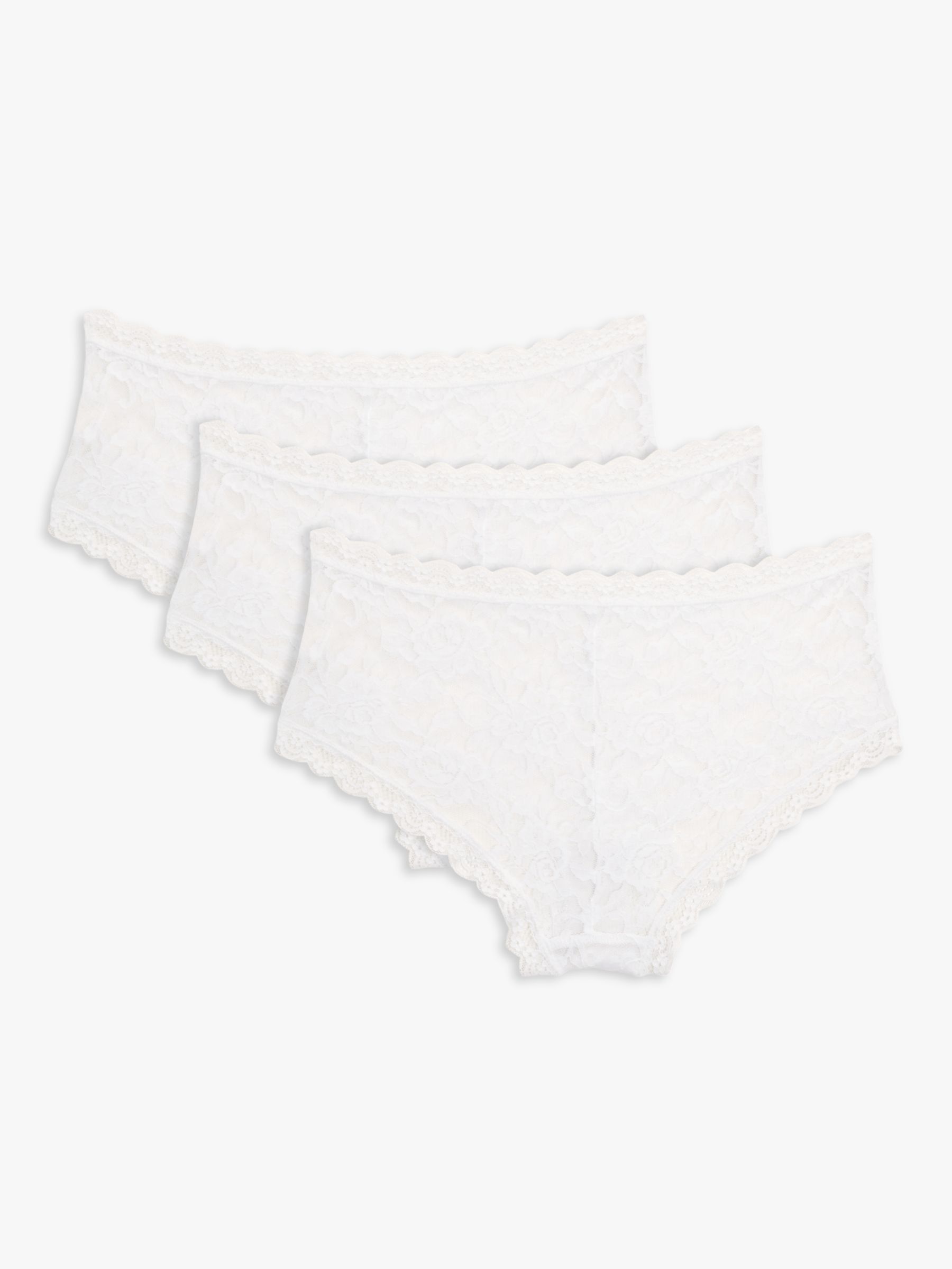 Buy John Lewis ANYDAY Helenca Lace Short Knickers, Pack of 3 Online at johnlewis.com