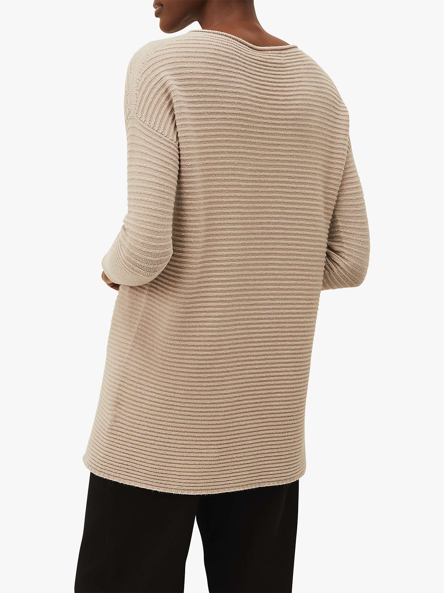 Buy Phase Eight Rachel Ribbed Longline Jumper, Natural Online at johnlewis.com