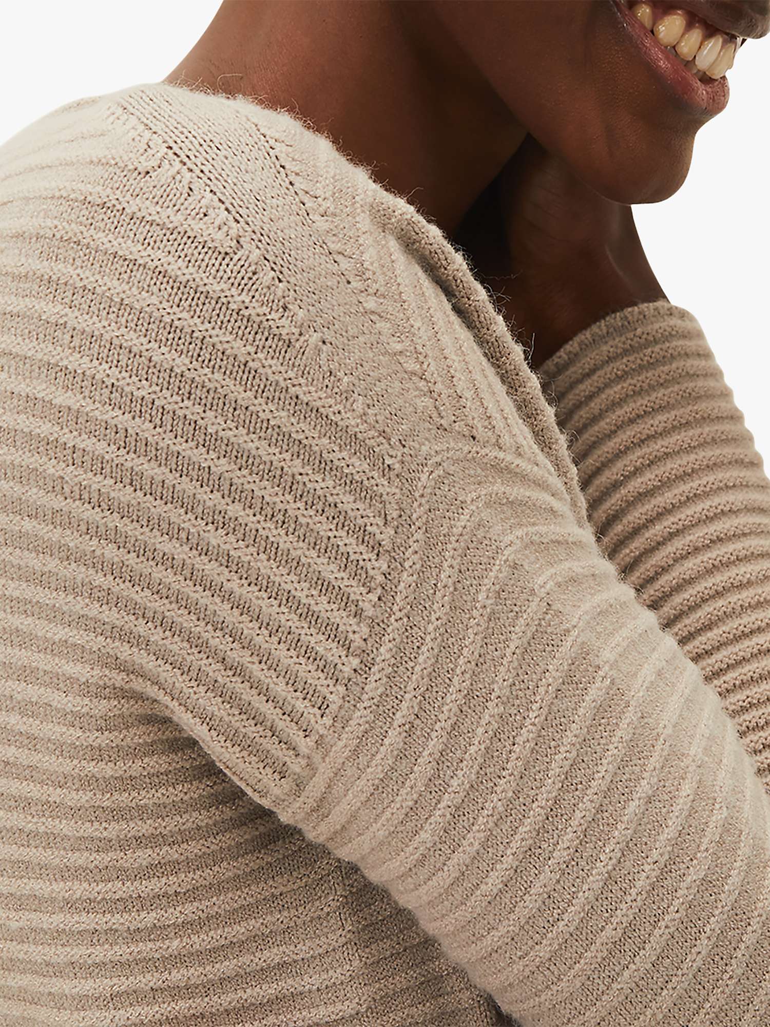 Buy Phase Eight Rachel Ribbed Longline Jumper, Natural Online at johnlewis.com