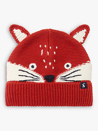 Joules Kids' Chummy Fox Hat, Red