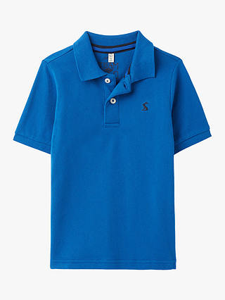 Little Joule Kids' Woody Short Sleeve Polo Shirt, Blue