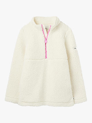 Little Joule Kids' Poppie Half Zip Fleece Sweatshirt, Cream