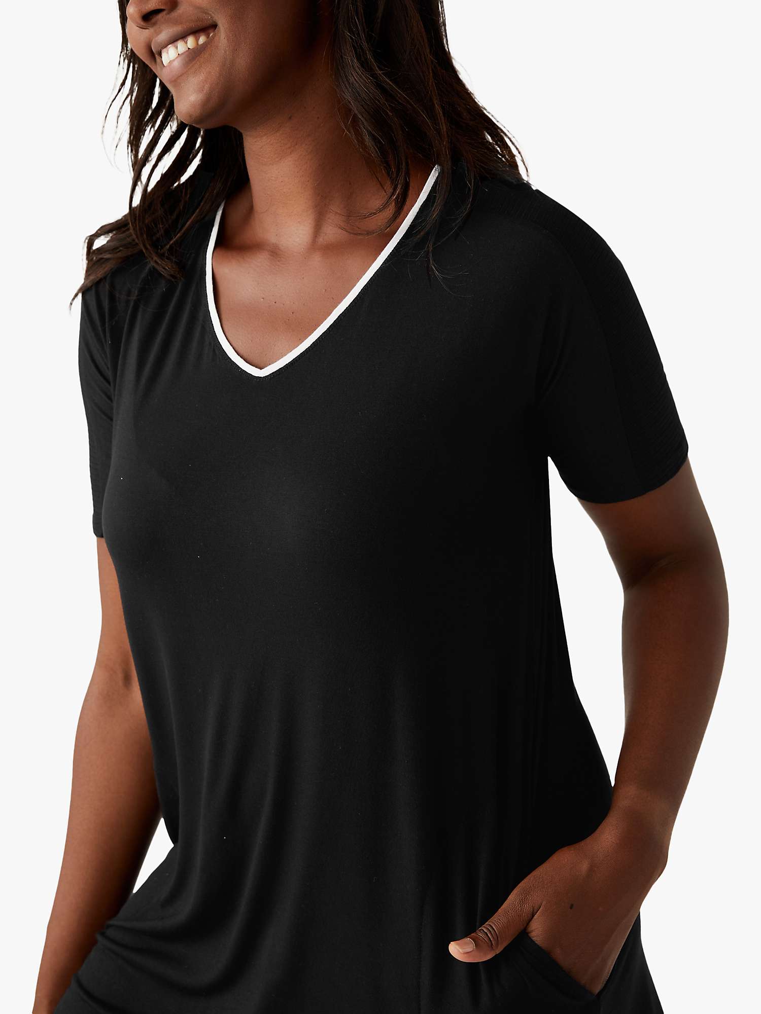 Buy DKNY Core Essential Short Sleeve Nightdress, Black Online at johnlewis.com