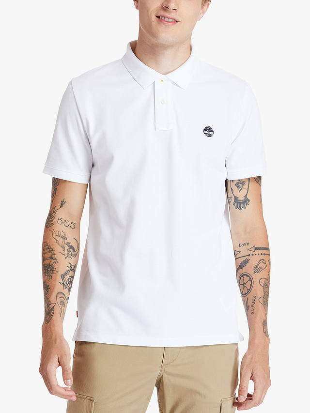 Timberland Embroidered Logo Short Sleeve Polo Shirt, White