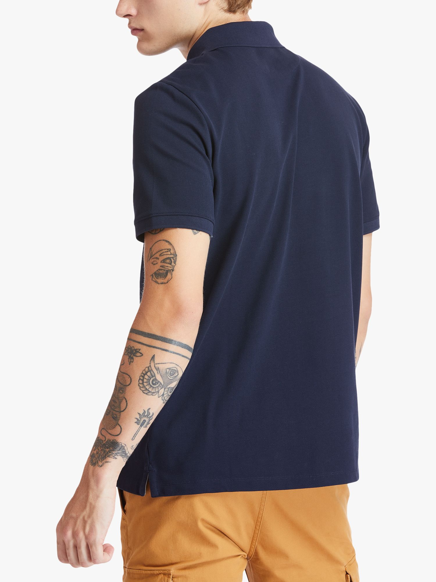 Timberland Embroidered Logo Short Sleeve Polo Shirt, Dark Sapphire, S