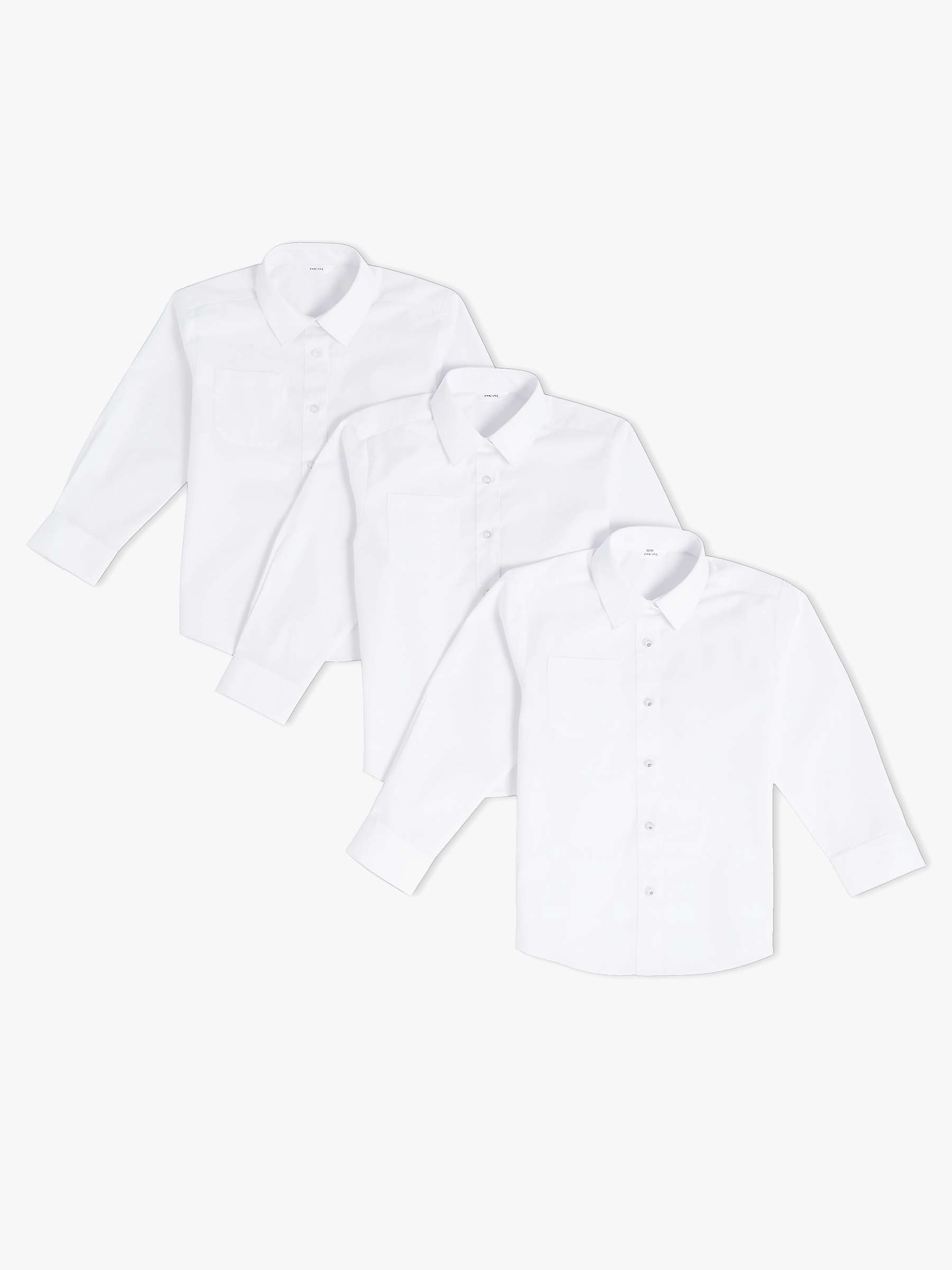 Buy John Lewis ANYDAY The Basics Long Sleeved Shirt, Pack of 3 Online at johnlewis.com