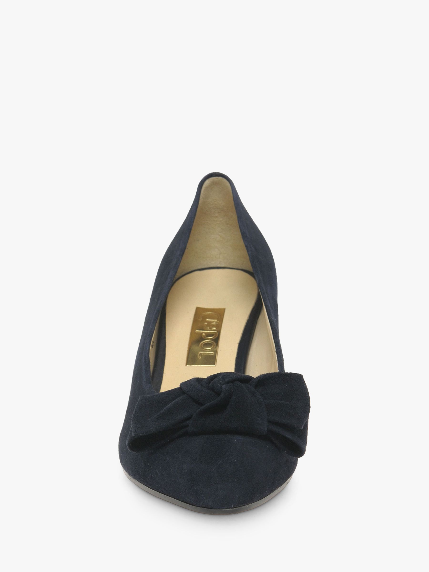 Gabor Kesh Suede Bow Detail Court Shoes, Navy at John & Partners