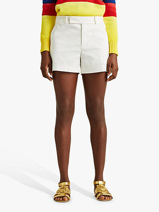 Lauren Ralph Lauren Devayne Tailored Cotton Blend Shorts, White