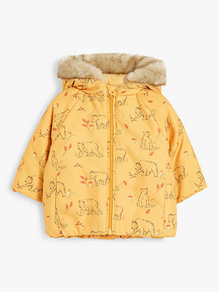John Lewis Baby Bear Shower-Resistant Coat, Yellow