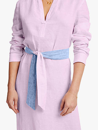 NRBY Chrissie Linen Maxi Shirt Dress, Pink Sorbet