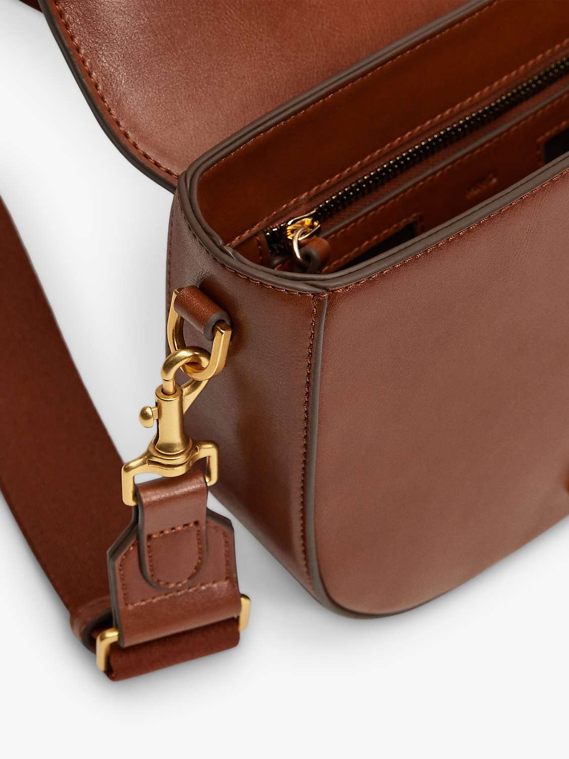 Buy Mango Buckle Detail Cross Body Bag, Brown Online at johnlewis.com