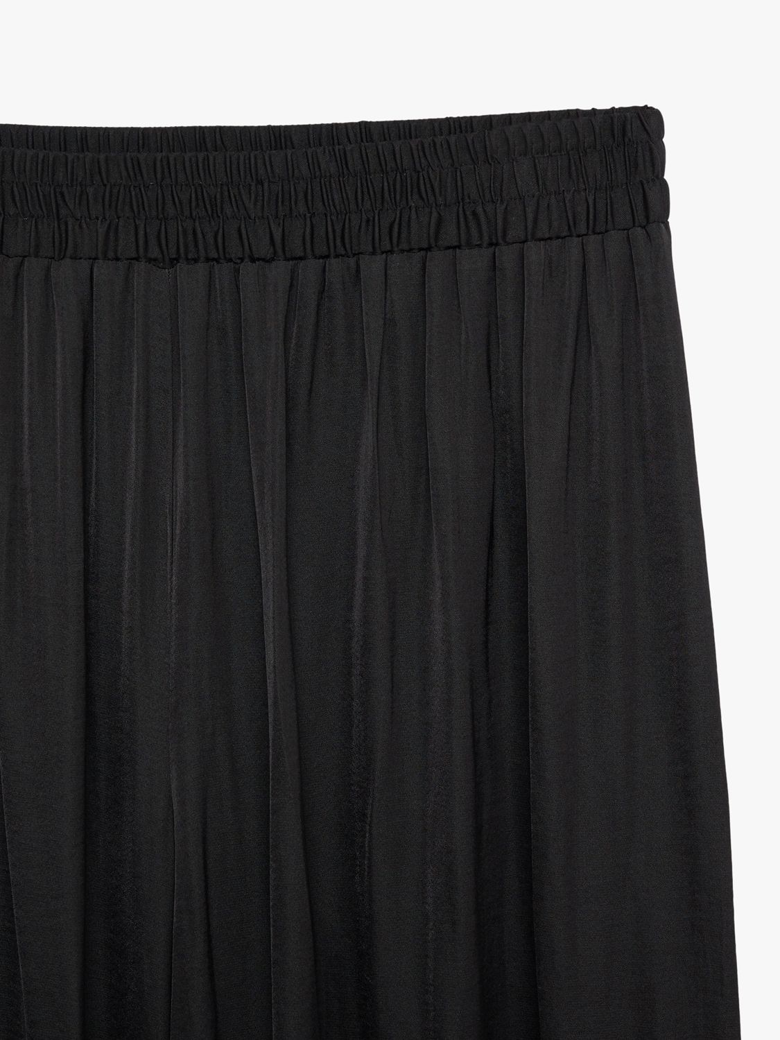 Mango Flowy Wide Leg Palazzo Trousers, Black at John Lewis & Partners