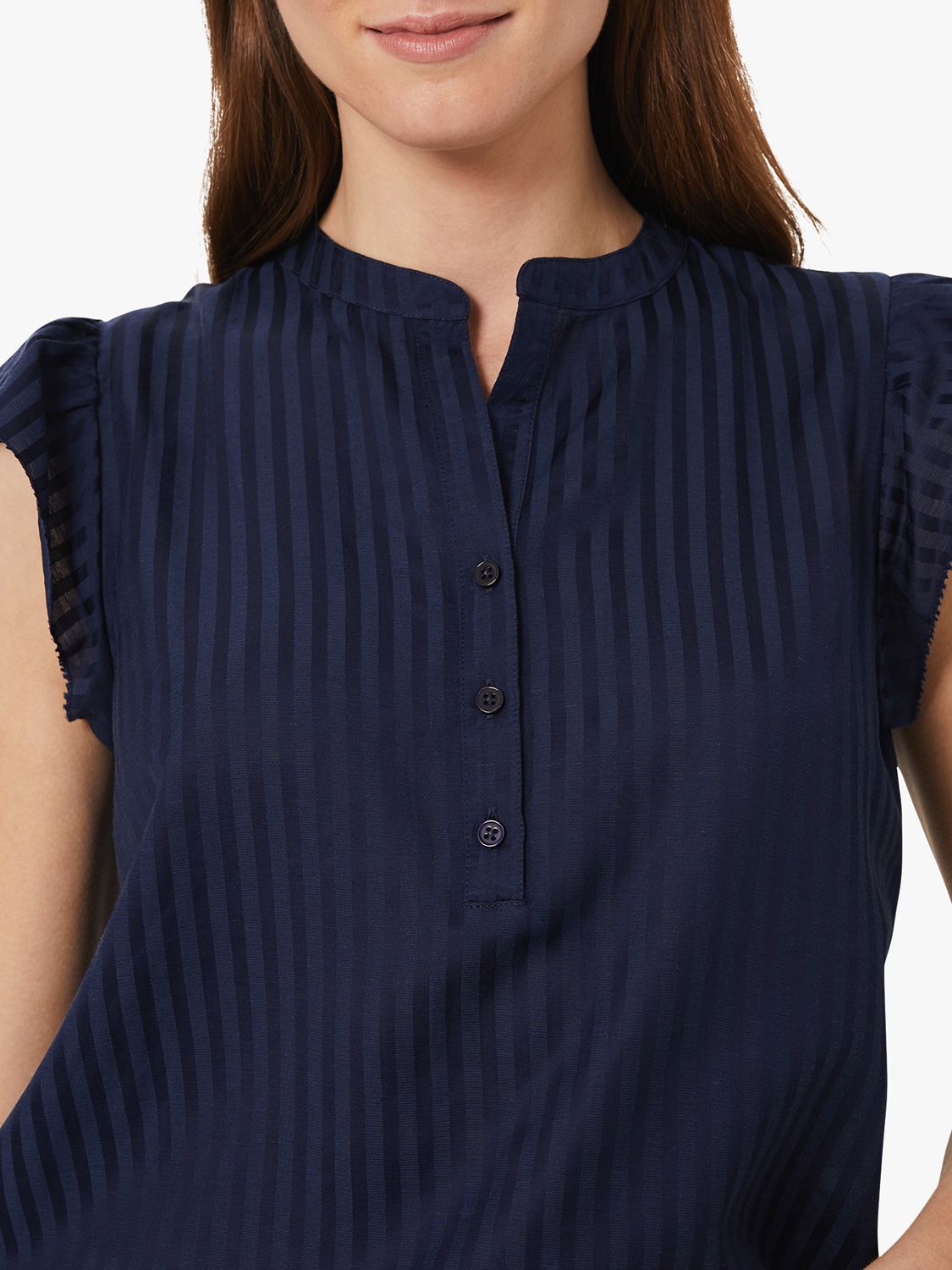 Hobbs Alis Stripe Top, Navy