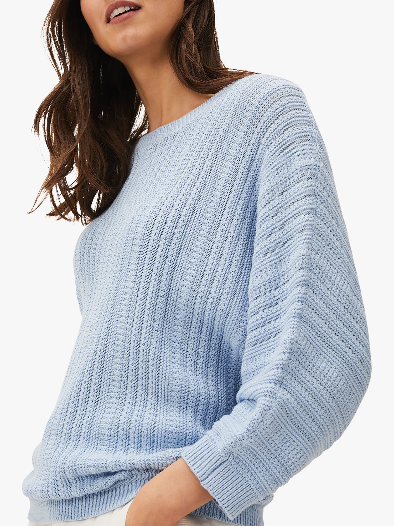 Phase Eight Marcella Cotton Knit Jumper, Pale Blue at John Lewis & Partners