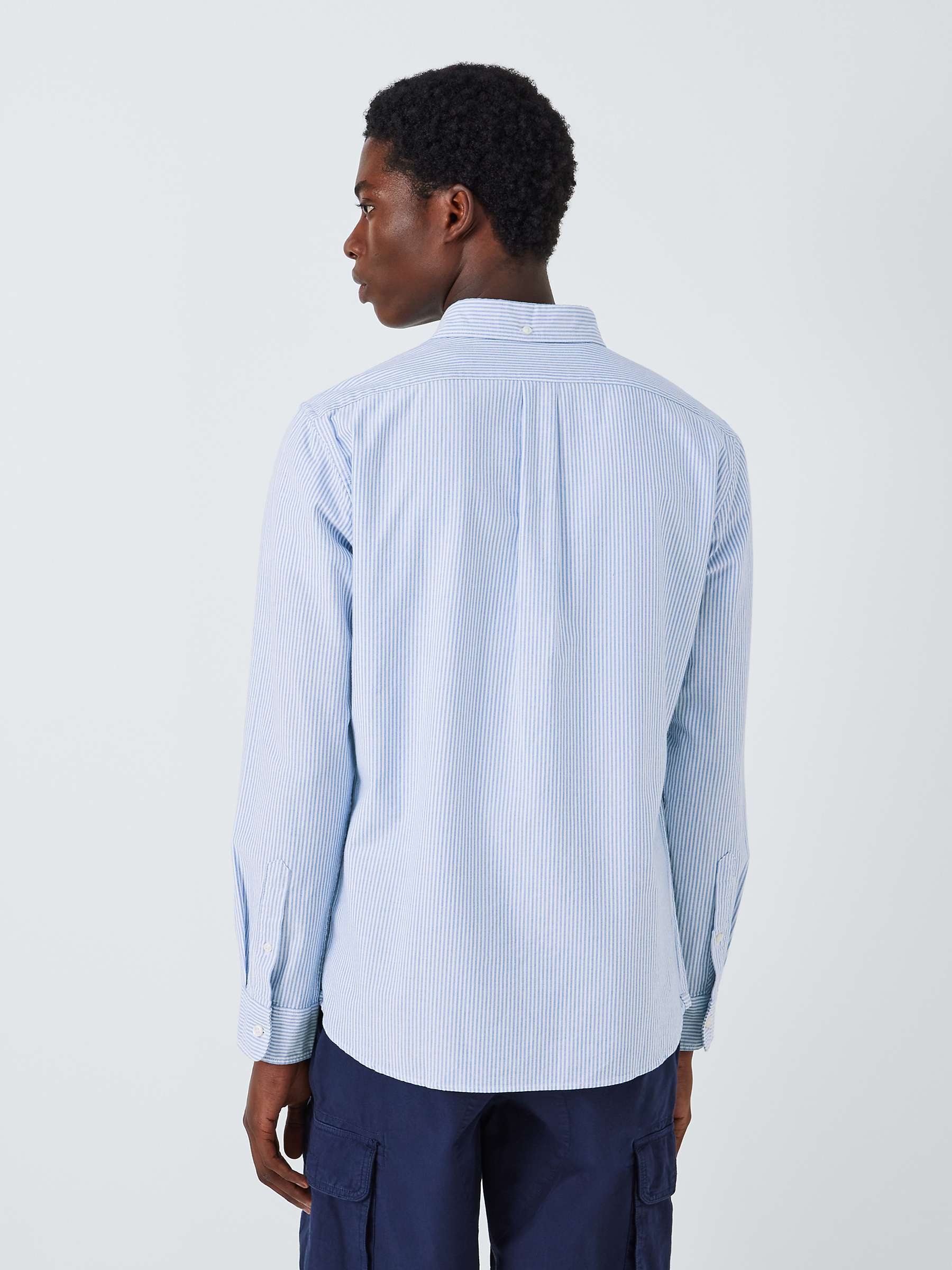 Buy John Lewis Slim Fit Stripe Oxford Shirt, Blue Online at johnlewis.com