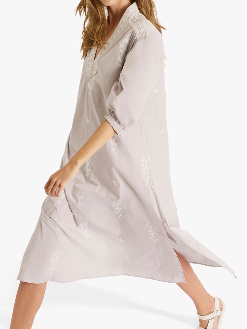 Buy French Connection Fikari Embroidered Oversized Midi Dress, Dove Grey Online at johnlewis.com