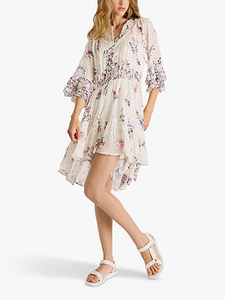 French Connection Flores Scatter Dress, Summer White/Multi