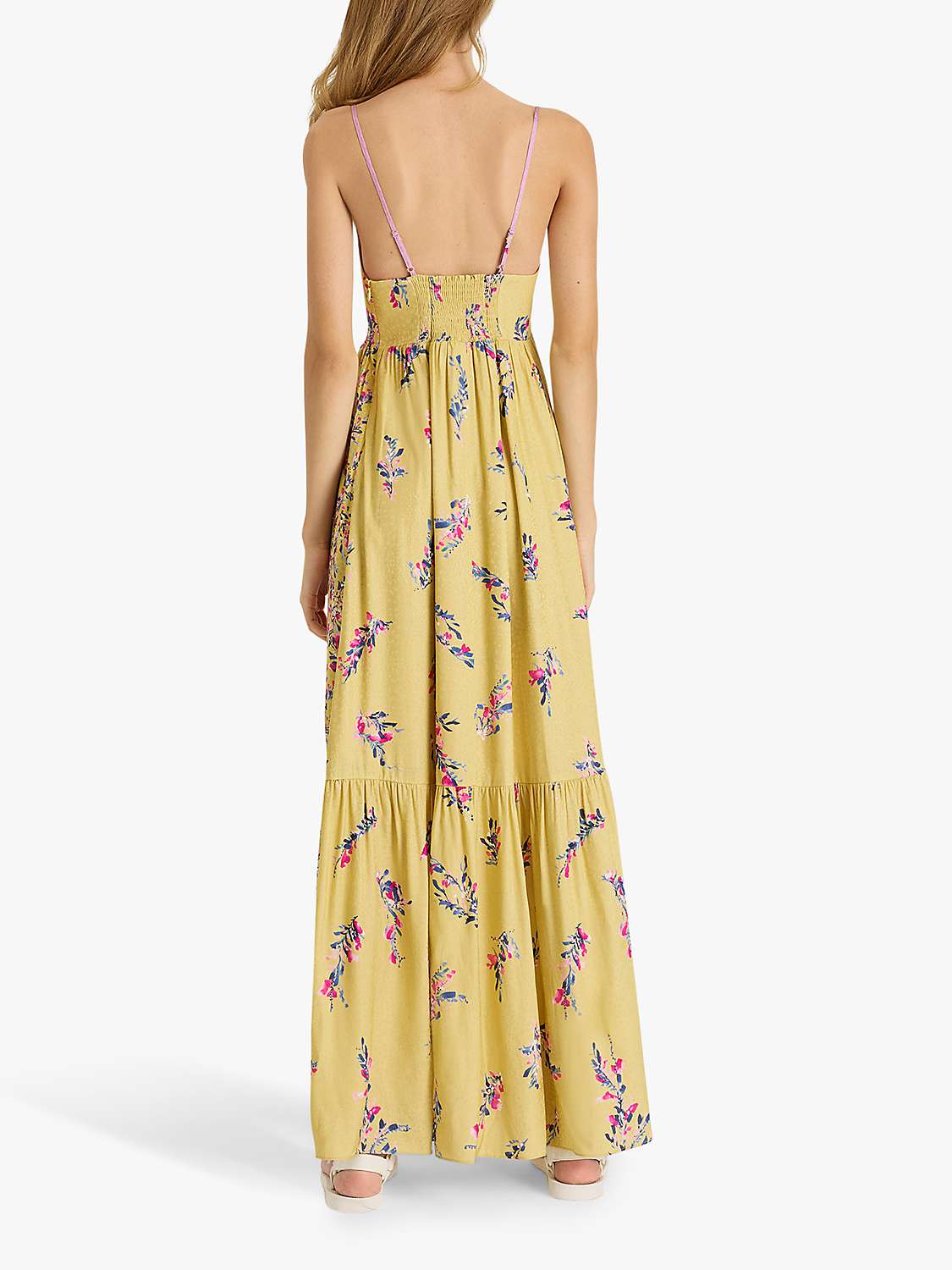 Buy French Connection Flores Dua Draped Maxi Dress, Butter Yellow/Multi Online at johnlewis.com