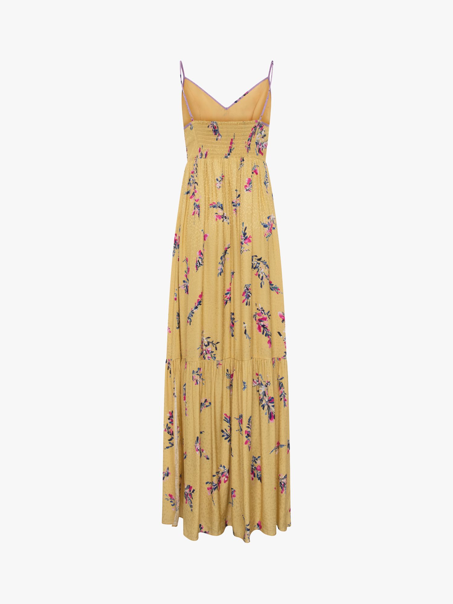 French Connection Flores Dua Draped Maxi Dress, Butter Yellow/Multi at ...