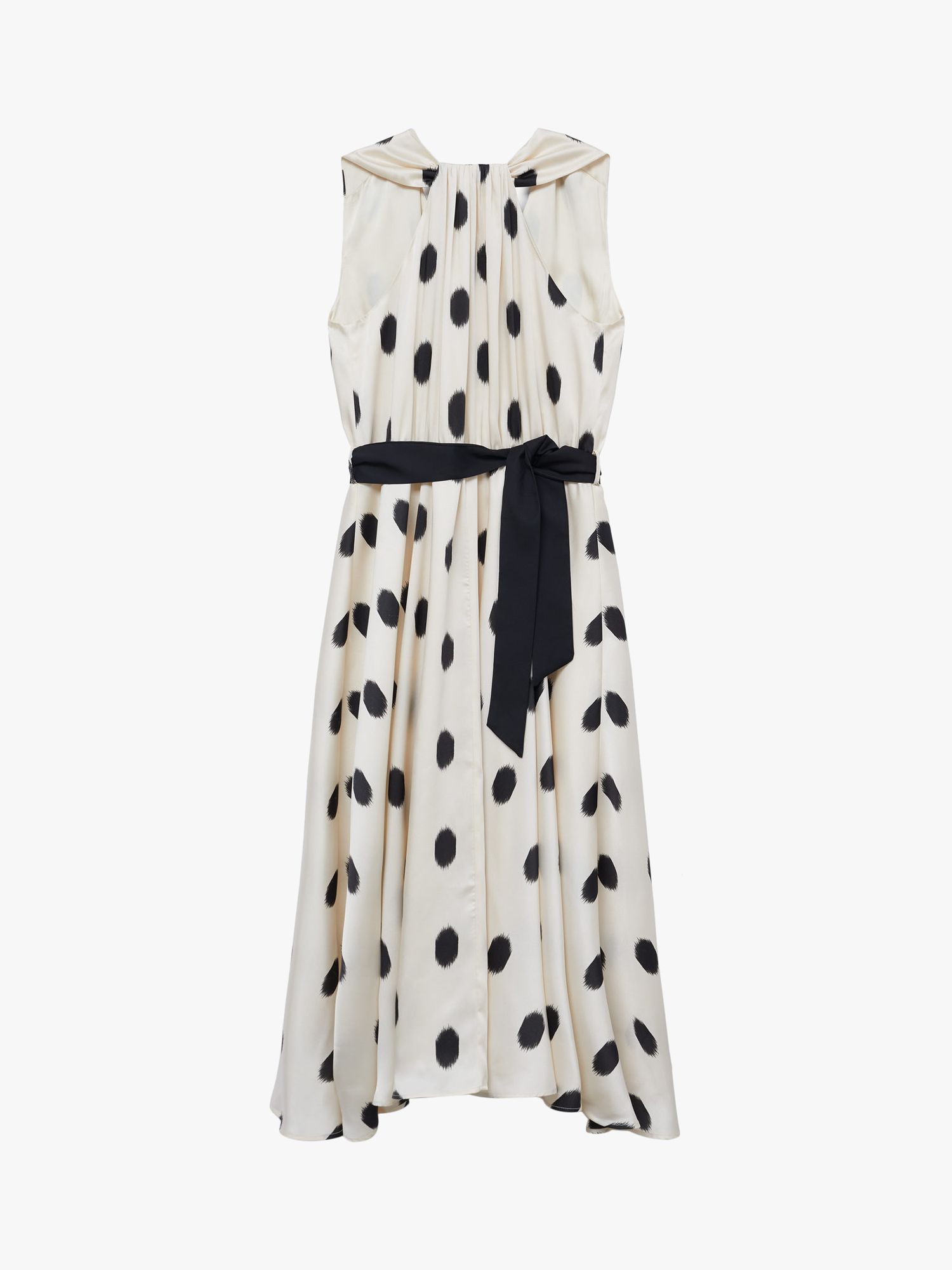 Mango Belted Spot Print Dress, White