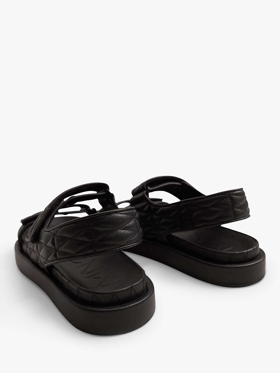Mango Quilted Strap Sandals, Black at John Lewis & Partners