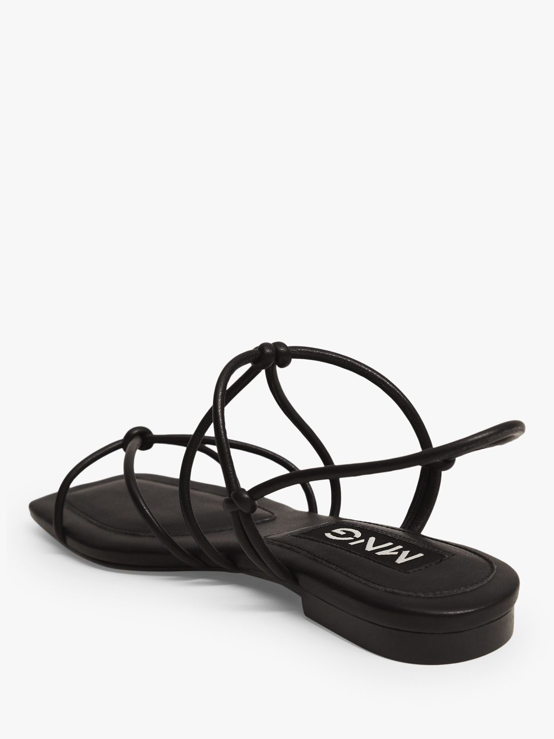 Mango Knot Strap Sandals, Black at John Lewis & Partners