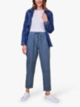 White Stuff Aria Linen Tapered Trousers, Navy