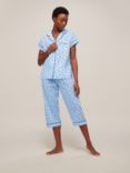 John Lewis & Partners Starlette Stars and Stripes Cotton Pyjama Set, Blue