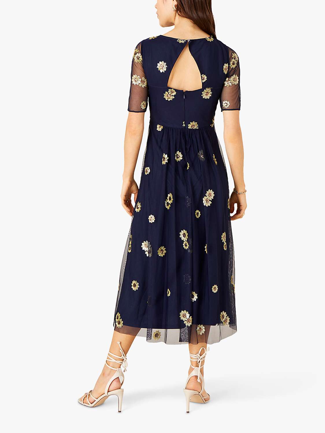 Buy Monsoon Susan Sunflower Midi Dress, Navy Online at johnlewis.com