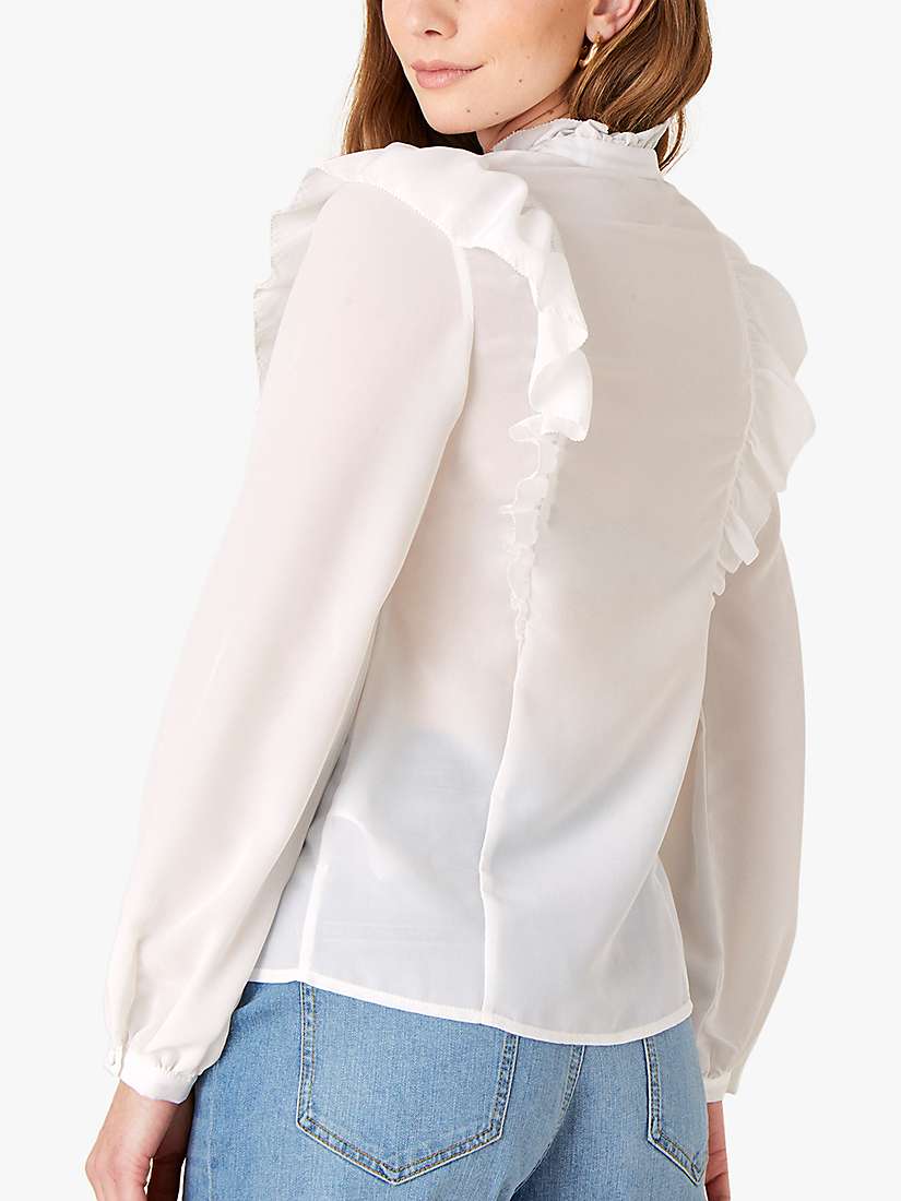 Buy Monsoon Ruffle Detail Lace Blouse, Ivory Online at johnlewis.com