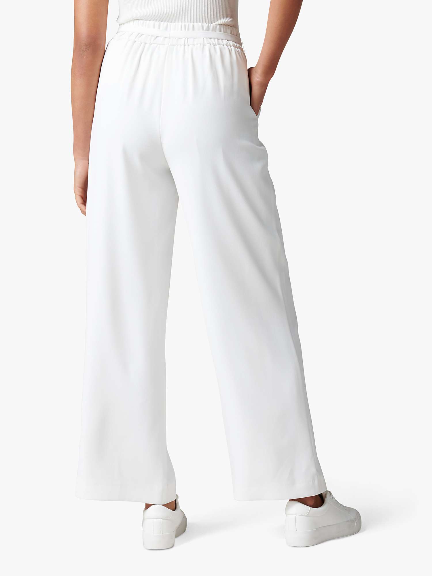 Forever New Isabella Wide Leg Trousers, Porcelain at John Lewis & Partners