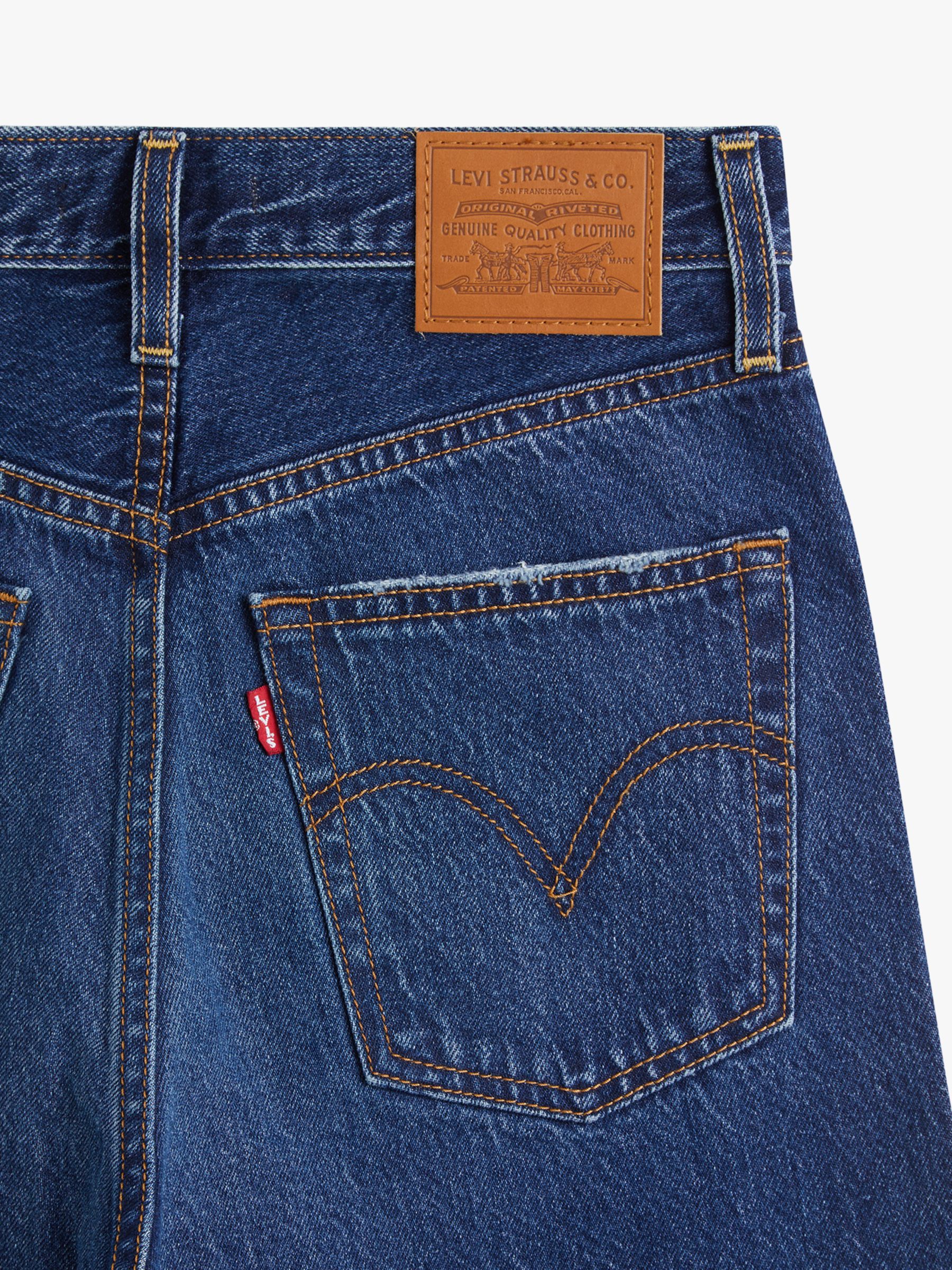 Levi's Ribcage Straight Ankle Jeans, Noe Down at John Lewis & Partners