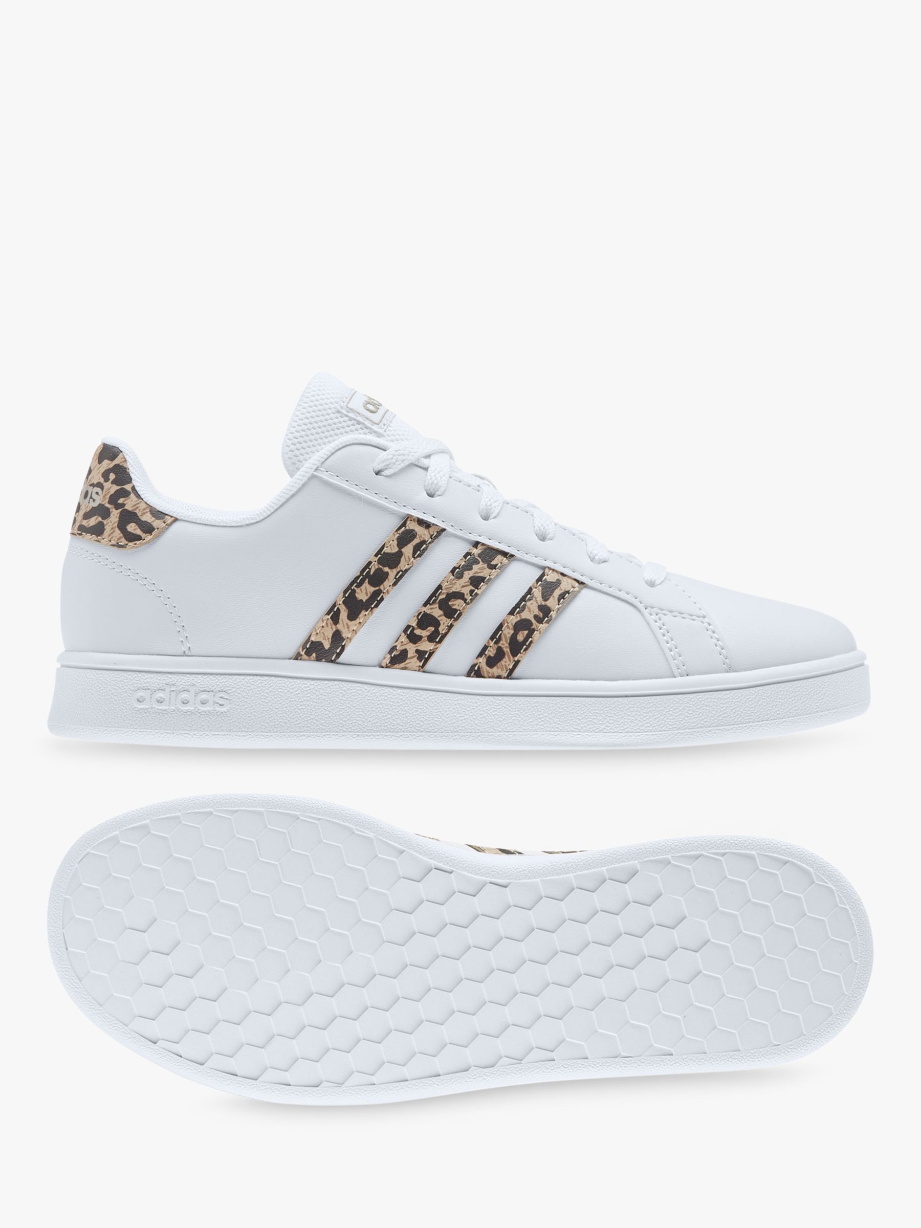 adidas grand court trainers leopard