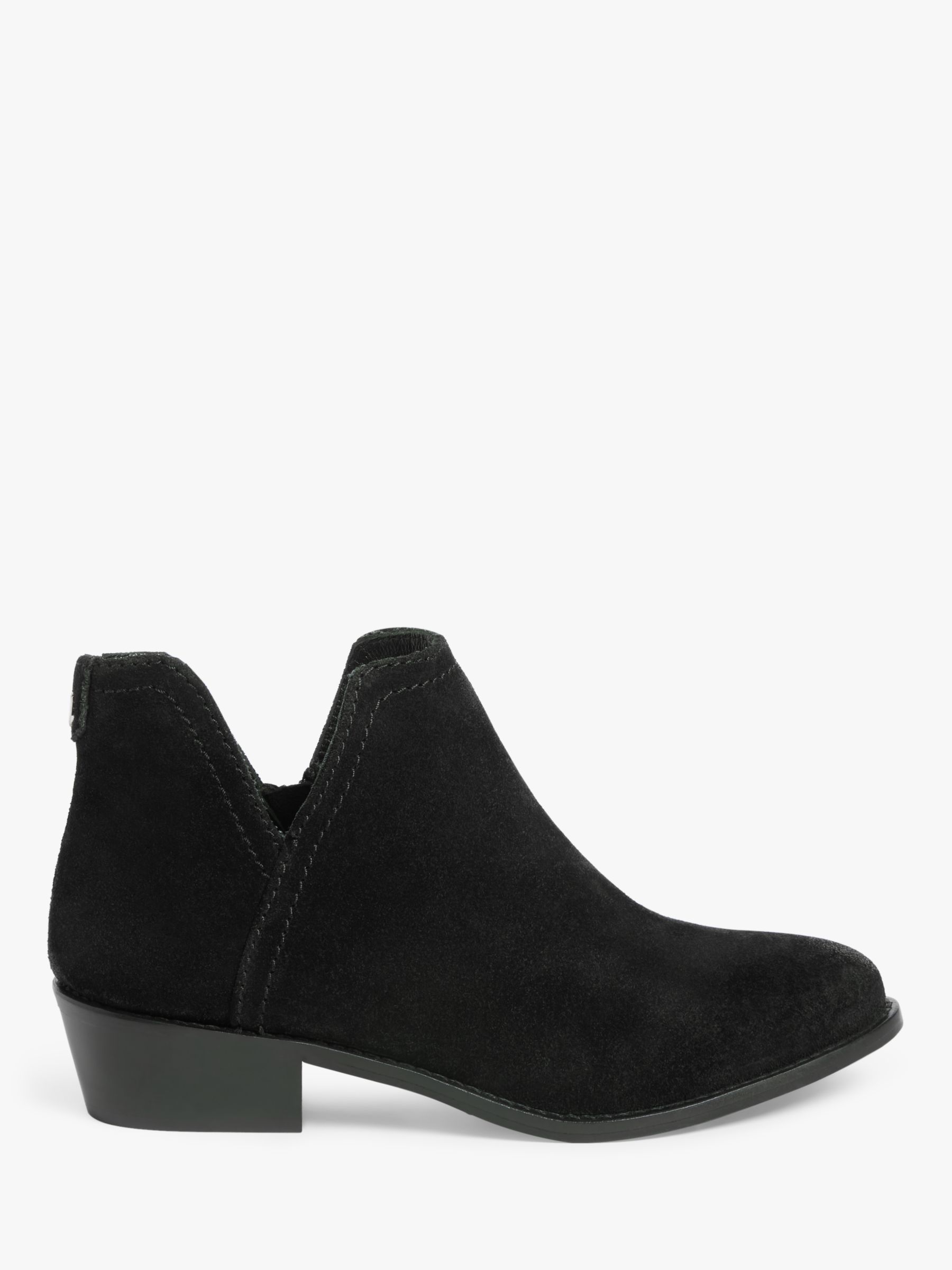 John Lewis Porter Suede Western Boots, Black at John Lewis & Partners