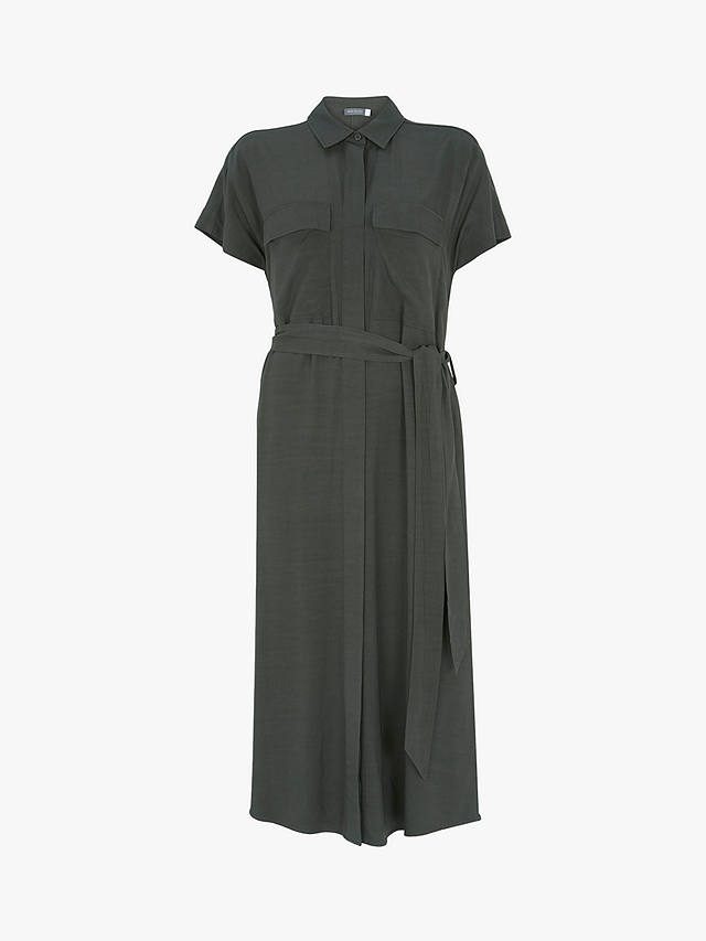 Mint Velvet Midi Shirt Dress, Khaki at John Lewis & Partners