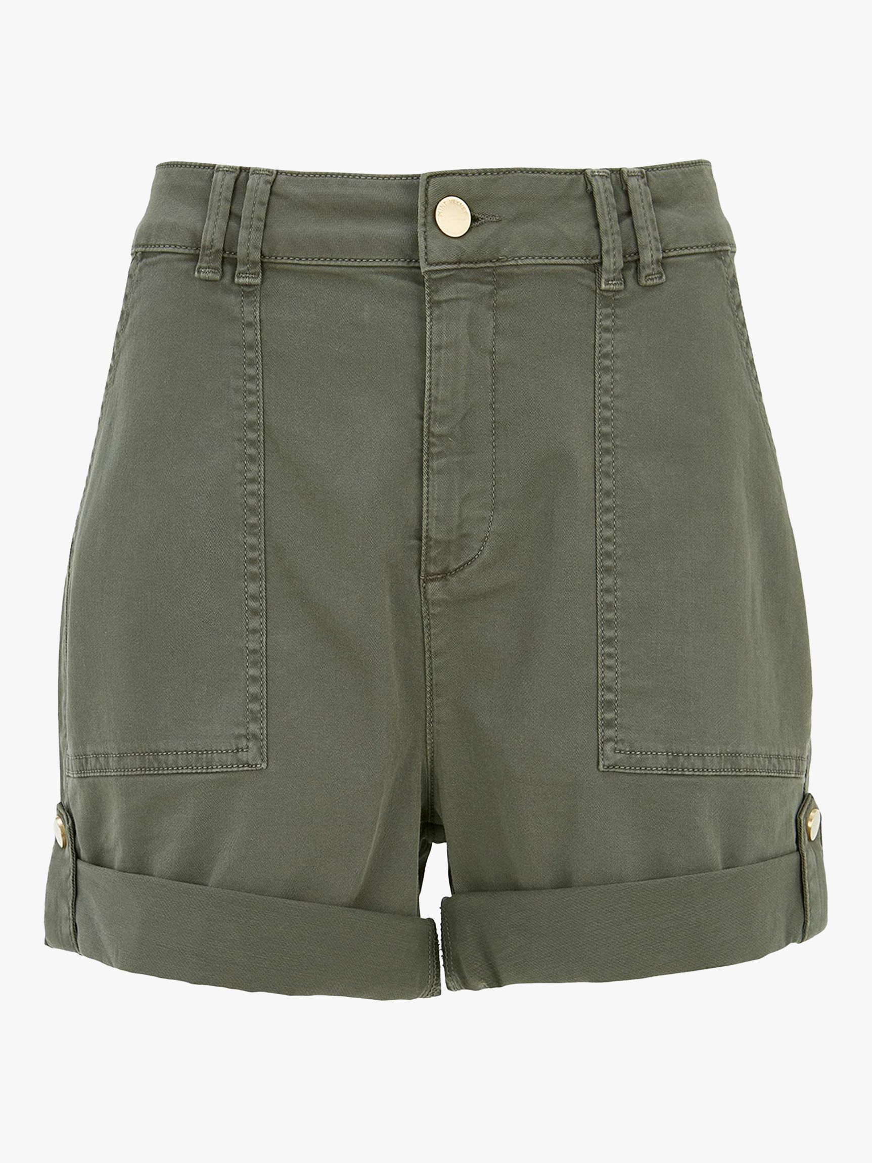 Mint Velvet Utility Chino Shorts, Khaki at John Lewis & Partners