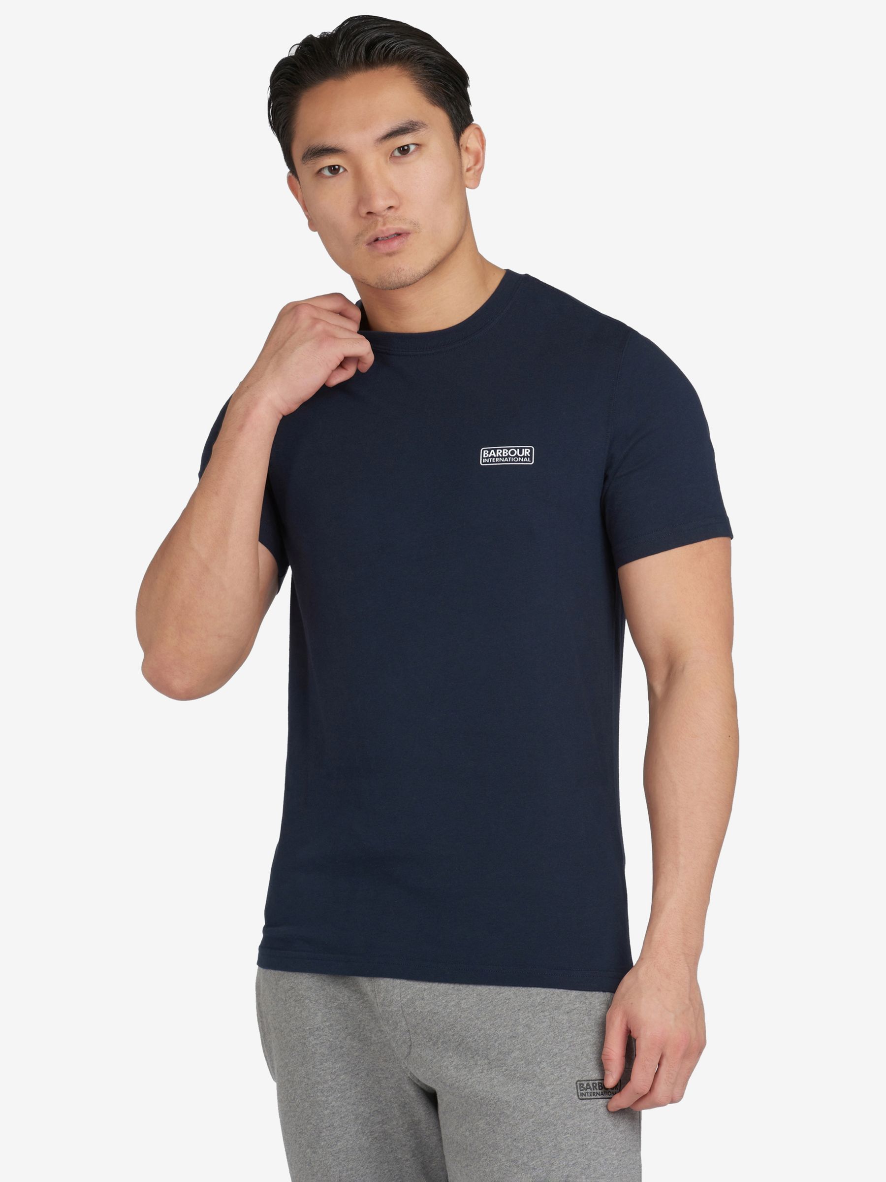 Barbour International Slim Fit Crew T-Shirt, Navy, S