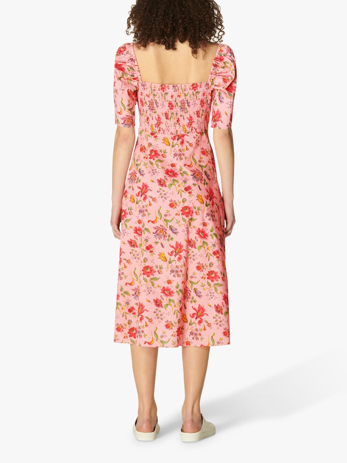 L.K.Bennett x Royal Ascot Phelia Floral Print Dress, Pink/Multi at John ...