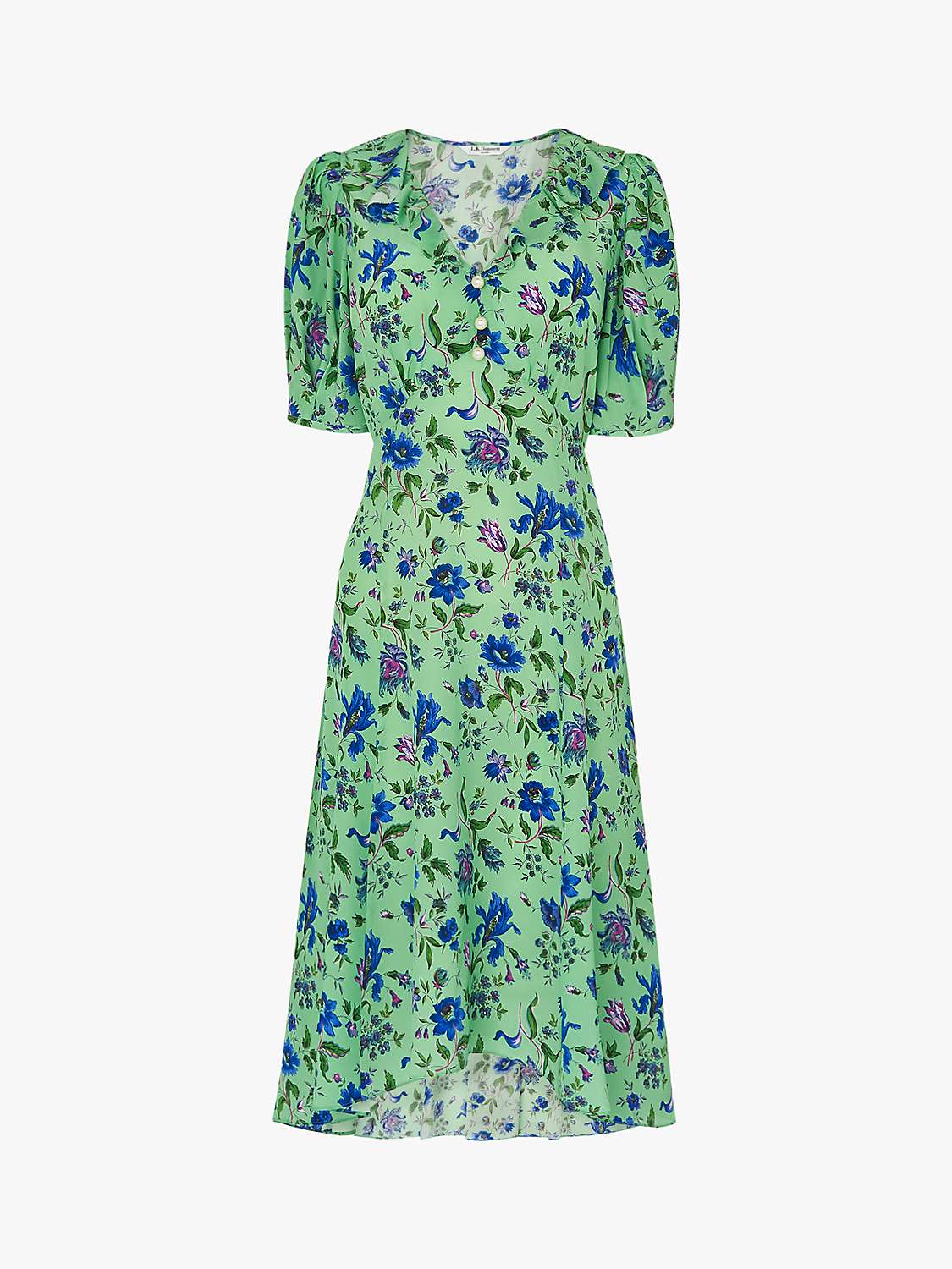 Buy L.K.Bennett x Royal Ascot Pami Floral Print Silk Dress, Green/Multi Online at johnlewis.com