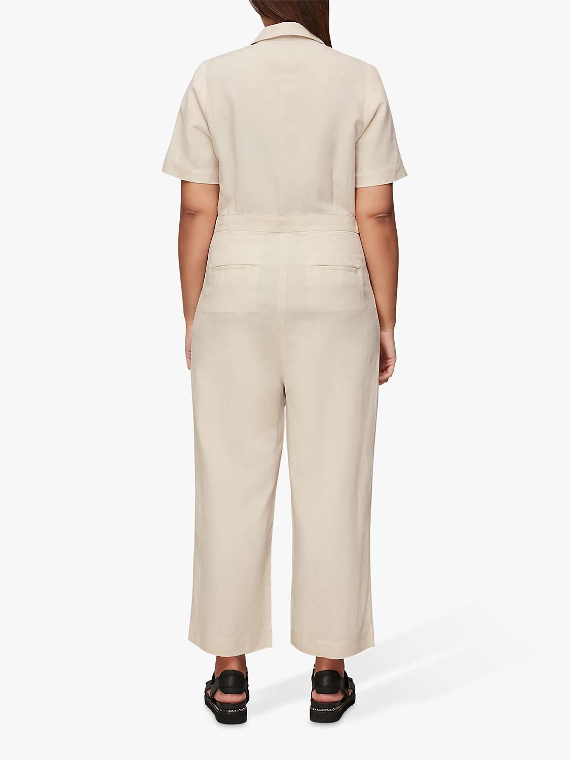 Buy Whistles Amee Cotton Jumpsuit, Stone Online at johnlewis.com