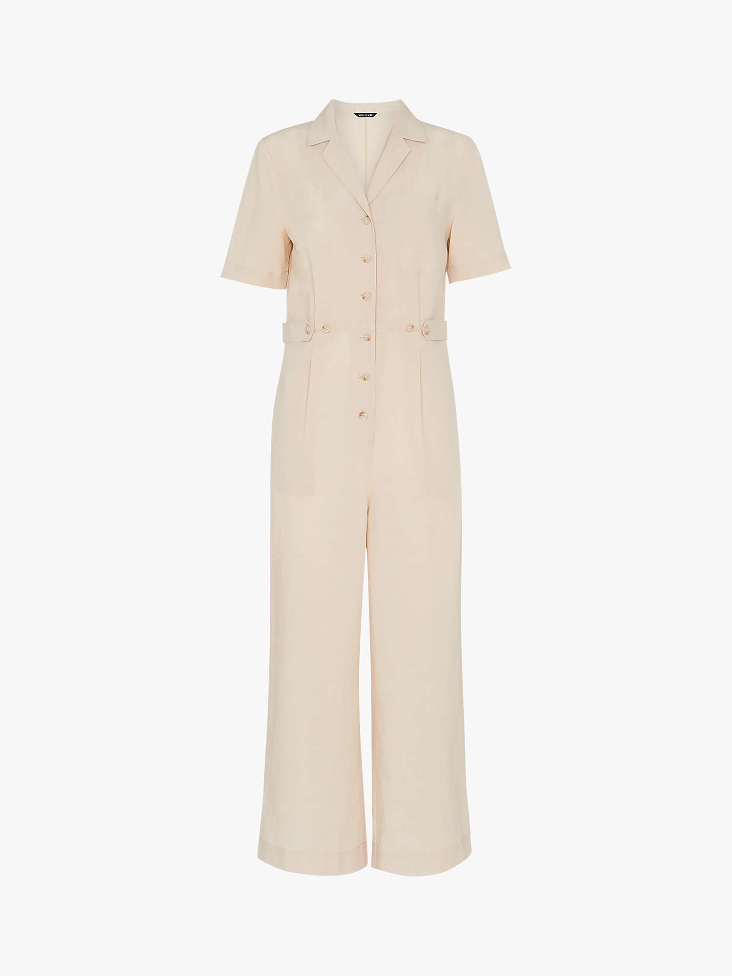 Buy Whistles Amee Cotton Jumpsuit, Stone Online at johnlewis.com