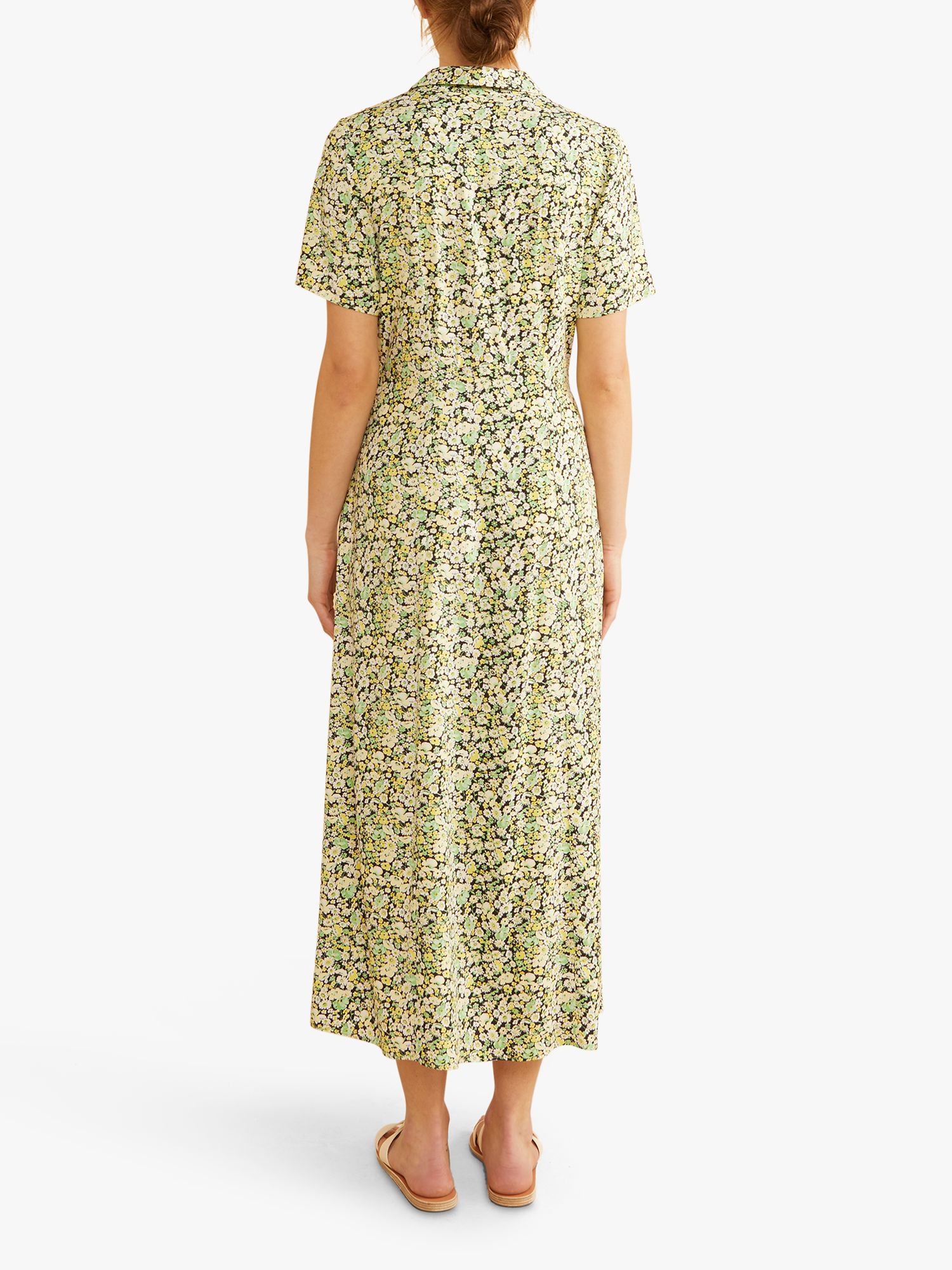 Albaray Floral Print Midi Shirt Dress, Green at John Lewis & Partners