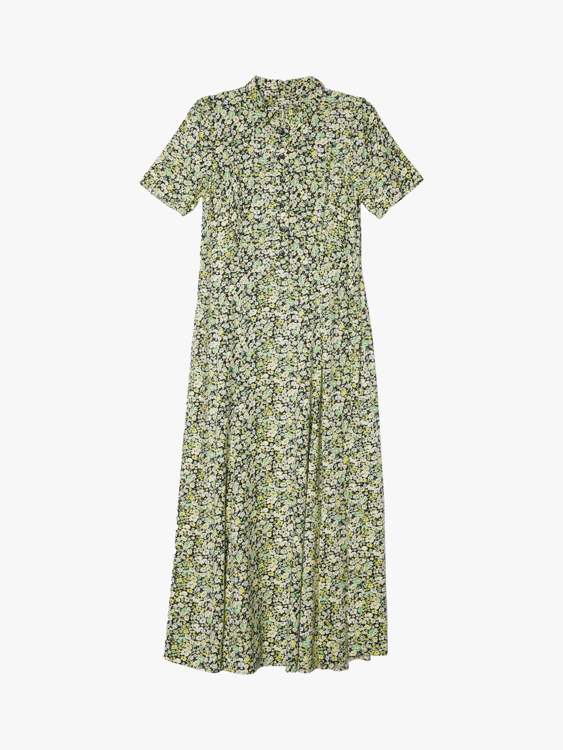 Albaray Floral Print Midi Shirt Dress, Green at John Lewis & Partners
