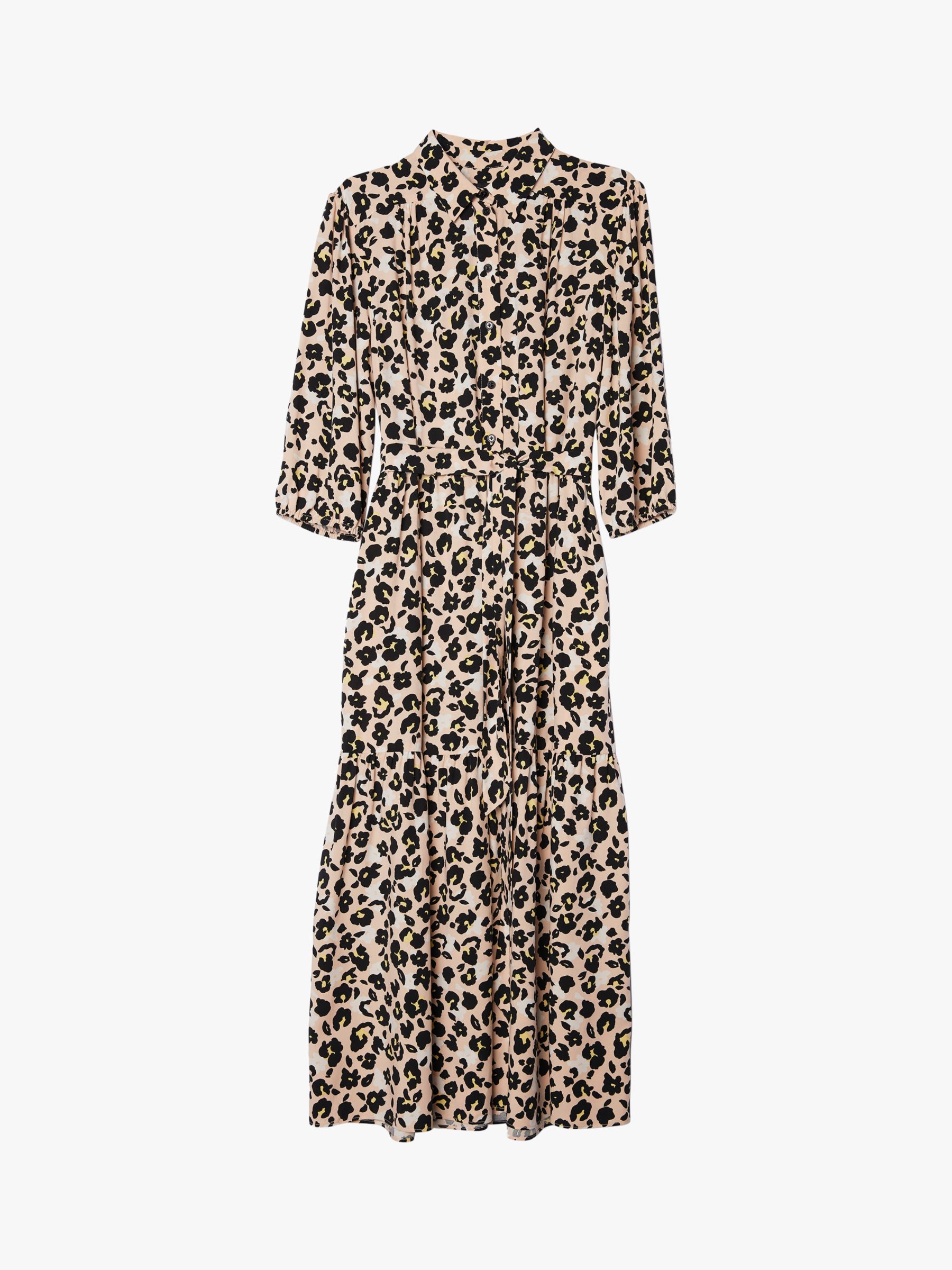 Albaray Leopard Print Midi Shirt Dress, Beige