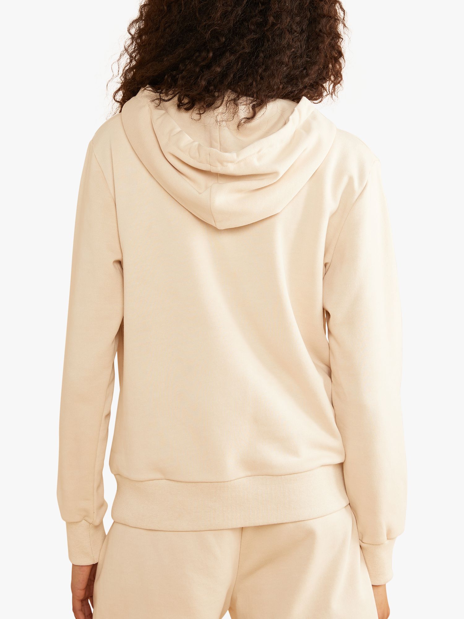 Albaray Organic Cotton Hooded Sweatshirt, Bone at John Lewis & Partners