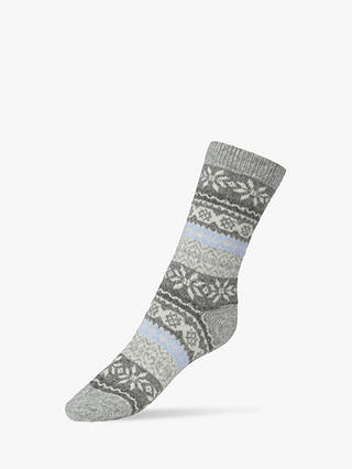 Dear Denier Ellen Norwegian Knit Pattern Ankle Socks, Grey