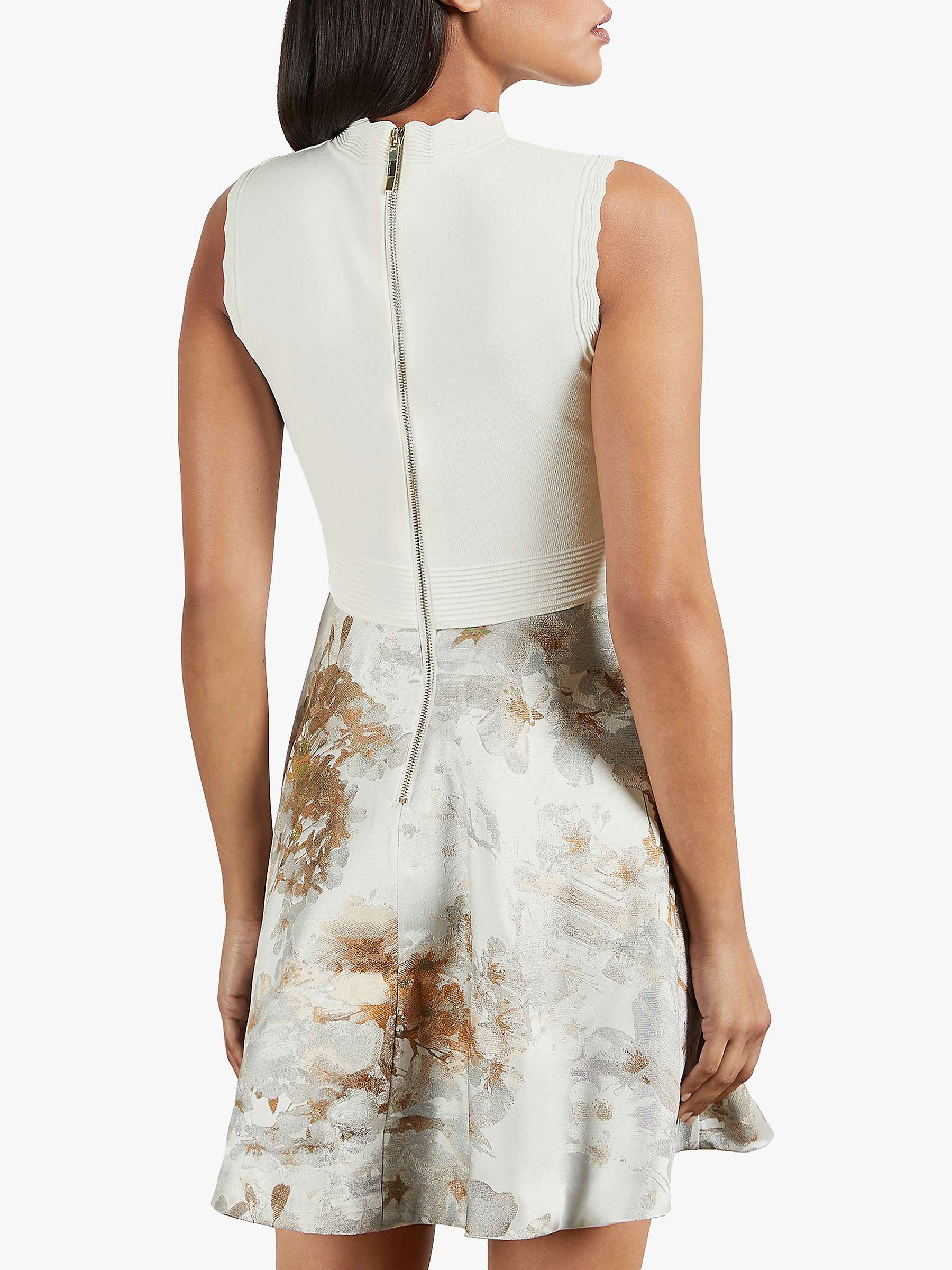 Buy Ted Baker Oliivee Jacquard Floral Mini Dress, White/Multi Online at johnlewis.com