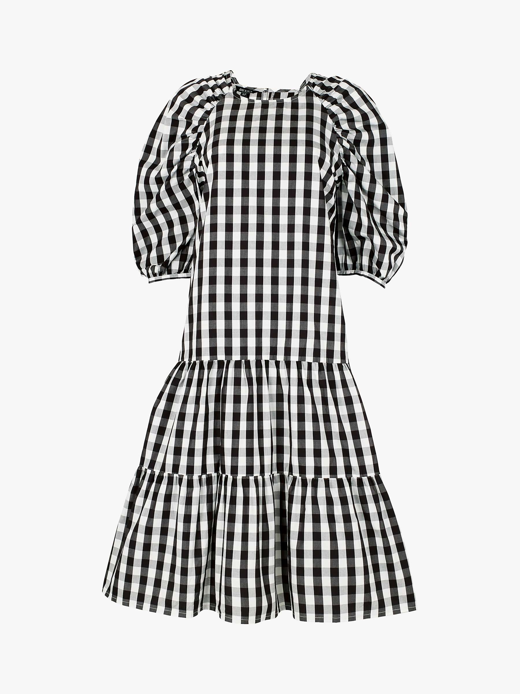 Buy Baukjen Ruth Gingham Tiered Dress, Black/Multi Online at johnlewis.com